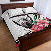 Sudan Quilt Bed Set Sudanese Secretary Bird With Hibiscus - Wonder Print Shop