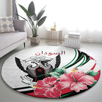 Sudan Round Carpet Sudanese Secretary Bird With Hibiscus - Wonder Print Shop