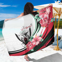 Sudan Sarong Sudanese Secretary Bird With Hibiscus - Wonder Print Shop