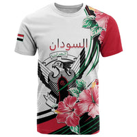 Personalized Sudan T Shirt Sudanese Secretary Bird With Hibiscus - Wonder Print Shop