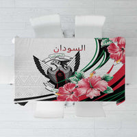 Sudan Tablecloth Sudanese Secretary Bird With Hibiscus - Wonder Print Shop