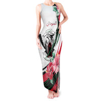 Personalized Sudan Tank Maxi Dress Sudanese Secretary Bird With Hibiscus - Wonder Print Shop