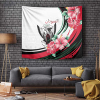 Sudan Tapestry Sudanese Secretary Bird With Hibiscus - Wonder Print Shop