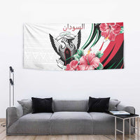 Sudan Tapestry Sudanese Secretary Bird With Hibiscus - Wonder Print Shop