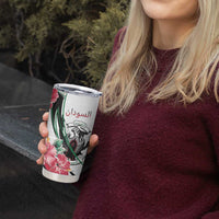Personalized Sudan Tumbler Cup Sudanese Secretary Bird With Hibiscus - Wonder Print Shop