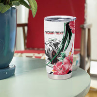 Personalized Sudan Tumbler Cup Sudanese Secretary Bird With Hibiscus - Wonder Print Shop