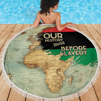 Pan African Flag Day Beach Blanket Our History Started Before Slavery - Wonder Print Shop