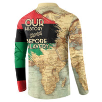 Pan African Flag Day Button Sweatshirt Our History Started Before Slavery - Wonder Print Shop