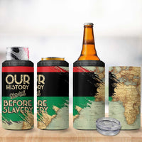 Pan African Flag Day 4 in 1 Can Cooler Tumbler Our History Started Before Slavery - Wonder Print Shop