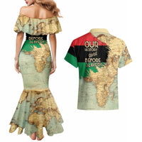 Pan African Flag Day Couples Matching Mermaid Dress and Hawaiian Shirt Our History Started Before Slavery - Wonder Print Shop
