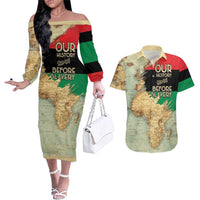 Pan African Flag Day Couples Matching Off The Shoulder Long Sleeve Dress and Hawaiian Shirt Our History Started Before Slavery - Wonder Print Shop