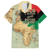 Pan African Flag Day Family Matching Off The Shoulder Long Sleeve Dress and Hawaiian Shirt Our History Started Before Slavery - Wonder Print Shop