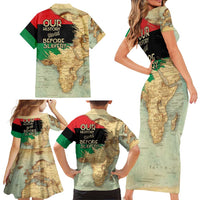 Pan African Flag Day Family Matching Short Sleeve Bodycon Dress and Hawaiian Shirt Our History Started Before Slavery - Wonder Print Shop