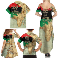 Pan African Flag Day Family Matching Summer Maxi Dress and Hawaiian Shirt Our History Started Before Slavery - Wonder Print Shop