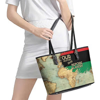 Pan African Flag Day Leather Tote Bag Our History Started Before Slavery - Wonder Print Shop