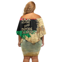 Pan African Flag Day Off Shoulder Short Dress Our History Started Before Slavery - Wonder Print Shop