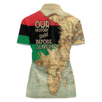 Pan African Flag Day Women Polo Shirt Our History Started Before Slavery - Wonder Print Shop