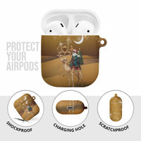 Morocco Christmas in Sahara AirPods Case Black Santa Riding Camel - Wonder Print Shop