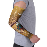 Morocco Christmas in Sahara Arm Sleeves Black Santa Riding Camel - Wonder Print Shop