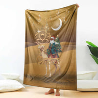Morocco Christmas in Sahara Blanket Black Santa Riding Camel - Wonder Print Shop