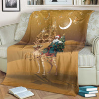 Morocco Christmas in Sahara Blanket Black Santa Riding Camel - Wonder Print Shop