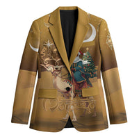 Morocco Christmas in Sahara Blazer Black Santa Riding Camel - Wonder Print Shop