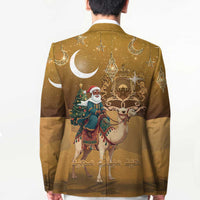 Morocco Christmas in Sahara Blazer Black Santa Riding Camel - Wonder Print Shop