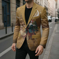 Morocco Christmas in Sahara Blazer Black Santa Riding Camel - Wonder Print Shop