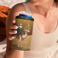 Morocco Christmas in Sahara 4 in 1 Can Cooler Tumbler Black Santa Riding Camel - Wonder Print Shop