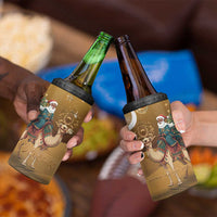 Morocco Christmas in Sahara 4 in 1 Can Cooler Tumbler Black Santa Riding Camel - Wonder Print Shop