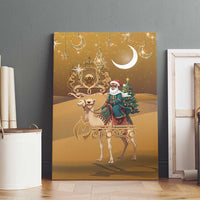 Morocco Christmas in Sahara Canvas Wall Art Black Santa Riding Camel - Wonder Print Shop