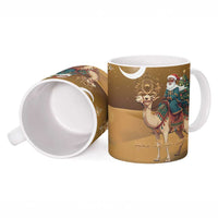 Morocco Christmas in Sahara Ceramic Mug Black Santa Riding Camel - Wonder Print Shop