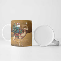 Morocco Christmas in Sahara Ceramic Mug Black Santa Riding Camel - Wonder Print Shop