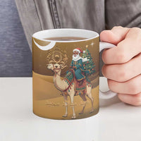 Morocco Christmas in Sahara Ceramic Mug Black Santa Riding Camel - Wonder Print Shop