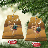 Morocco Christmas in Sahara Ceramic Ornament Black Santa Riding Camel - Wonder Print Shop