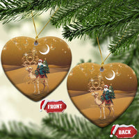 Morocco Christmas in Sahara Ceramic Ornament Black Santa Riding Camel - Wonder Print Shop