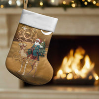Morocco Christmas in Sahara Christmas Stocking Black Santa Riding Camel - Wonder Print Shop