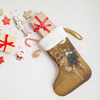 Morocco Christmas in Sahara Christmas Stocking Black Santa Riding Camel - Wonder Print Shop
