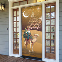 Morocco Christmas in Sahara Door Cover Black Santa Riding Camel - Wonder Print Shop