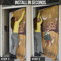 Morocco Christmas in Sahara Door Cover Black Santa Riding Camel - Wonder Print Shop