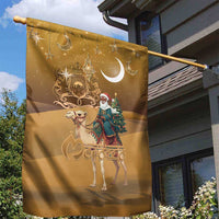 Morocco Christmas in Sahara Garden Flag Black Santa Riding Camel - Wonder Print Shop