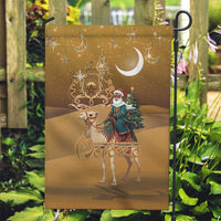 Morocco Christmas in Sahara Garden Flag Black Santa Riding Camel - Wonder Print Shop
