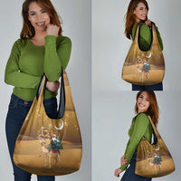 Morocco Christmas in Sahara Grocery Bag Black Santa Riding Camel - Wonder Print Shop