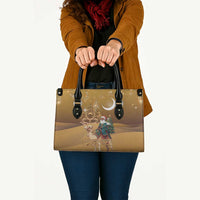 Morocco Christmas in Sahara Leather Bag Black Santa Riding Camel - Wonder Print Shop