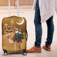 Morocco Christmas in Sahara Luggage Cover Black Santa Riding Camel - Wonder Print Shop