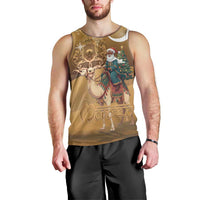 Morocco Christmas in Sahara Men Tank Top Black Santa Riding Camel - Wonder Print Shop