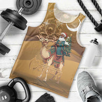 Morocco Christmas in Sahara Men Tank Top Black Santa Riding Camel - Wonder Print Shop