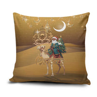 Morocco Christmas in Sahara Pillow Cover Black Santa Riding Camel - Wonder Print Shop