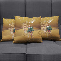 Morocco Christmas in Sahara Pillow Cover Black Santa Riding Camel - Wonder Print Shop