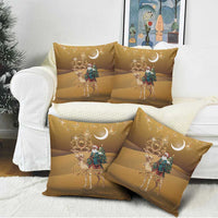 Morocco Christmas in Sahara Pillow Cover Black Santa Riding Camel - Wonder Print Shop